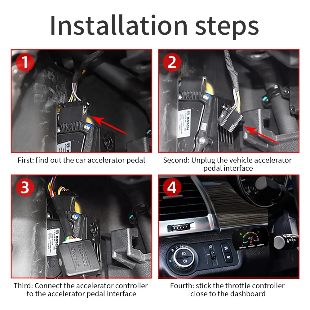 Newest F2 Car Electronic Throttle Controller with LCD Screen 14 Drive Modes Enhanced Speed Accelerator Response