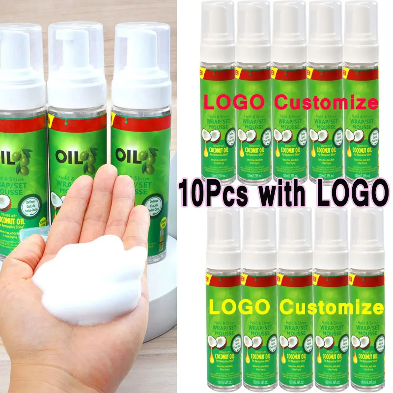 Wrap/Set Mousse con Logo personalizzato 10 pezzi riccioli e onde convenienti Mousse per capelli lozione per l'impostazione in schiuma idratante sana e lucida