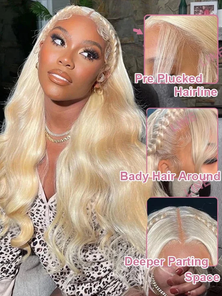 40 inch 613 Blonde Body Wave 13x4 Lace Front Wigs Human Hair 5x5 closure 13x6 Hd Lace Front Wig Ready to wear Brazilian Women