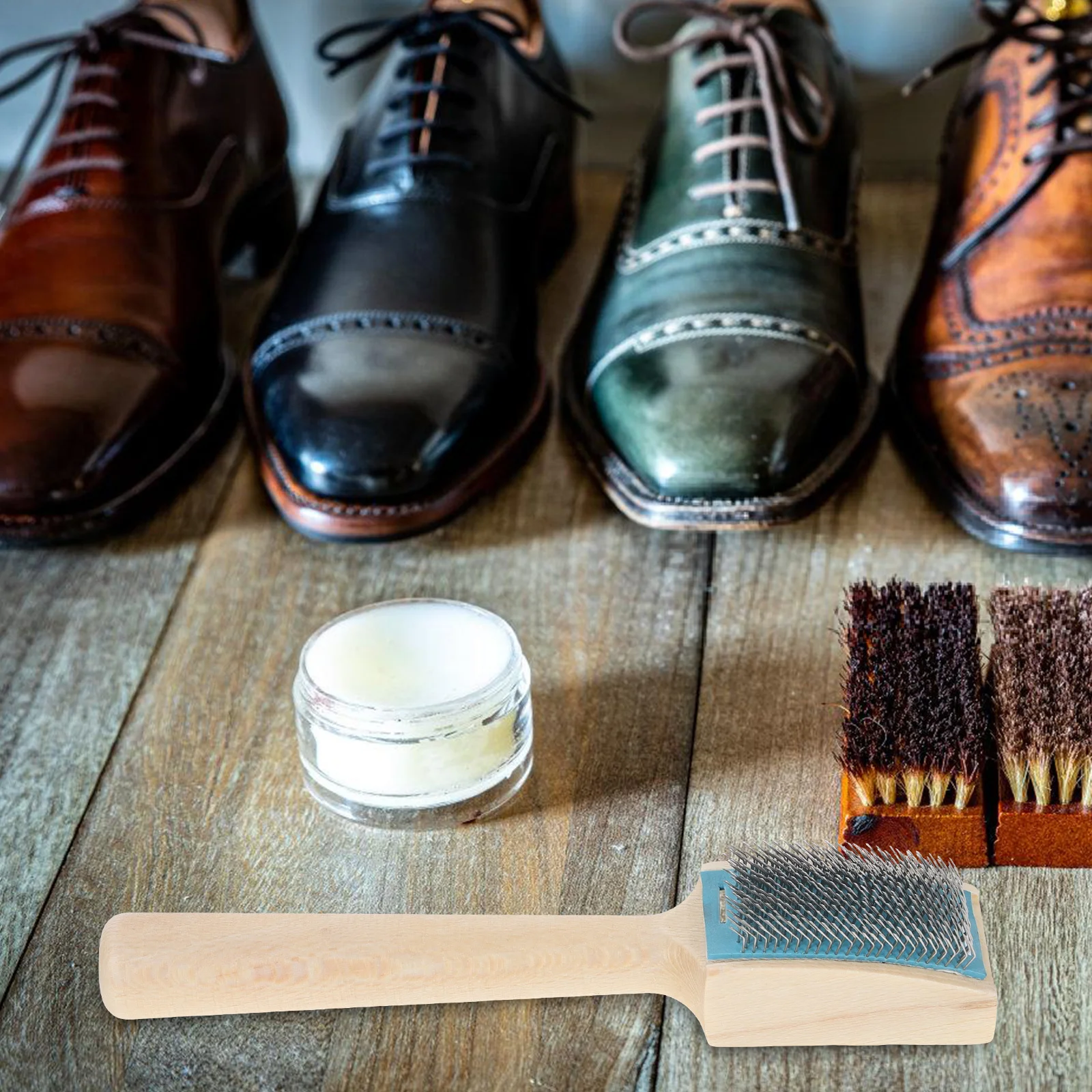 

Wood Shoe Brush Boot Polisher Wooden Multi Use Shoe Cleaning Shoes Polishing Tool Universal Multi-Use Polishing Tool