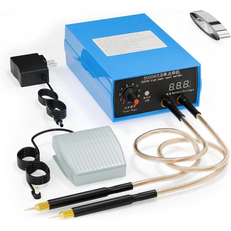 AT02-For 18650 Lithium Battery Spot Welder Machine, 5000W Adjustable Output, For Welding Nickel Sheets, US Plug Ready