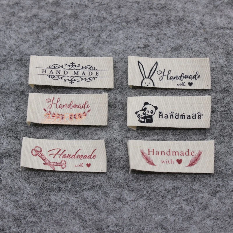 Handmade Cotton Fabric Label: In-Stock Cotton Neck Label for Children's Sweaters, Scarves,  Fabric Bags, Sewing DIY Accessory