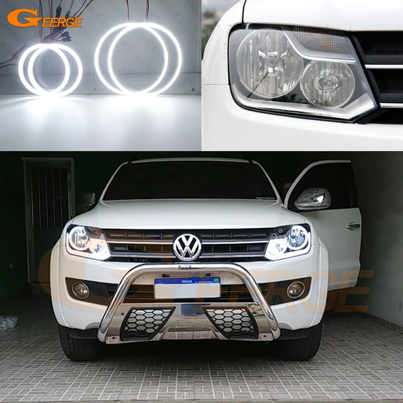 For Volkswagen VW Amarok 2010 2011 2012 2013 2014 2015 Ultra Bright Day Light SMD LED Angel Eyes Kit Halo Rings Car Accessories