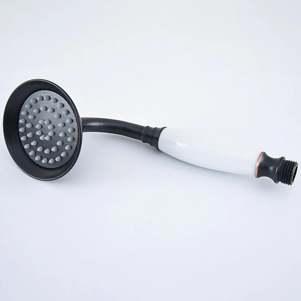 Black Brass Ceramic Telephone Shape Hand Spray Handheld Shower head / Bathroom Accessory (Standard 1/2