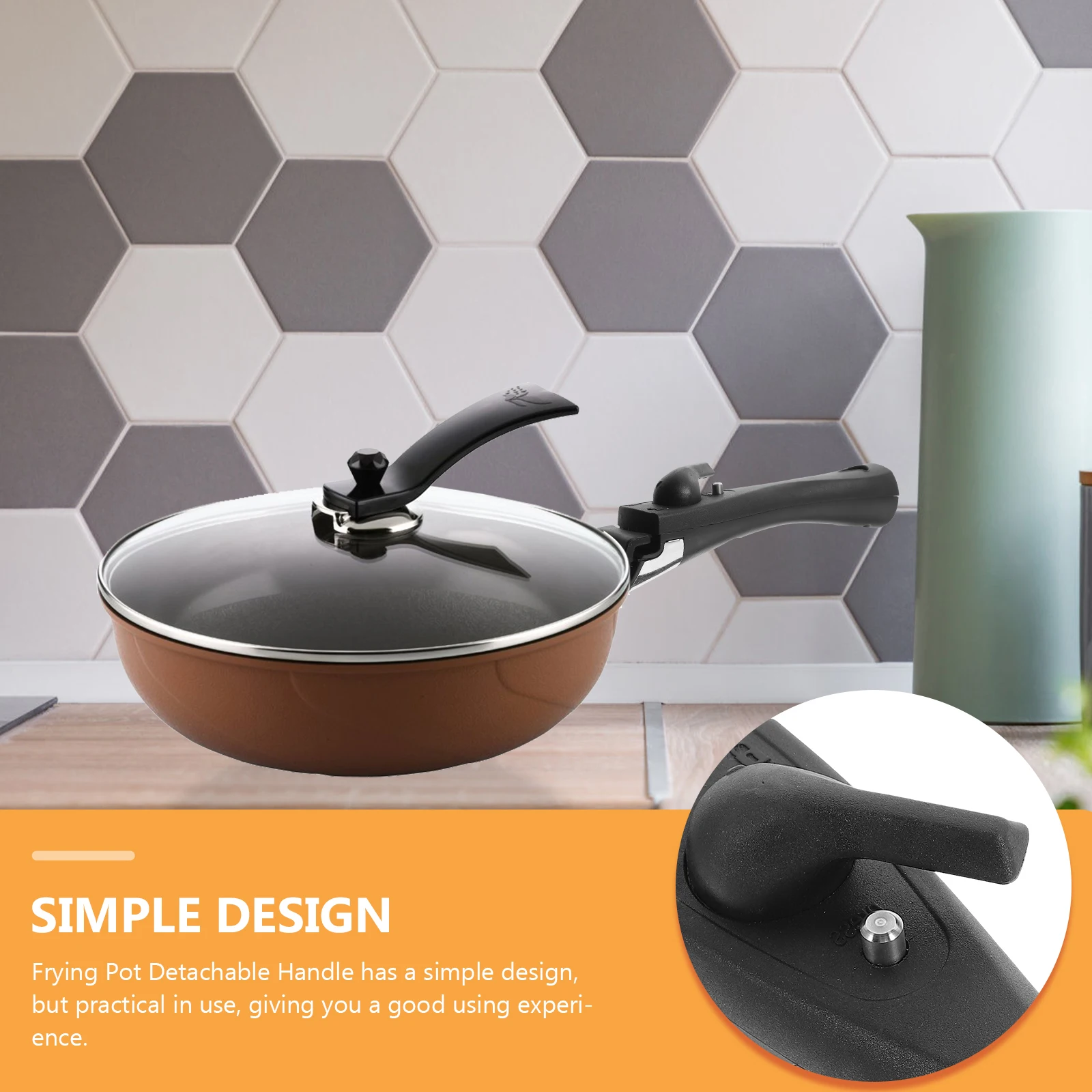 

Metal Pot Handle Frying Pan Flat Wok Detachable Anti-Scalding Heat-Resistant Replacement Handle For Milk Pans Sturdy Nonskid