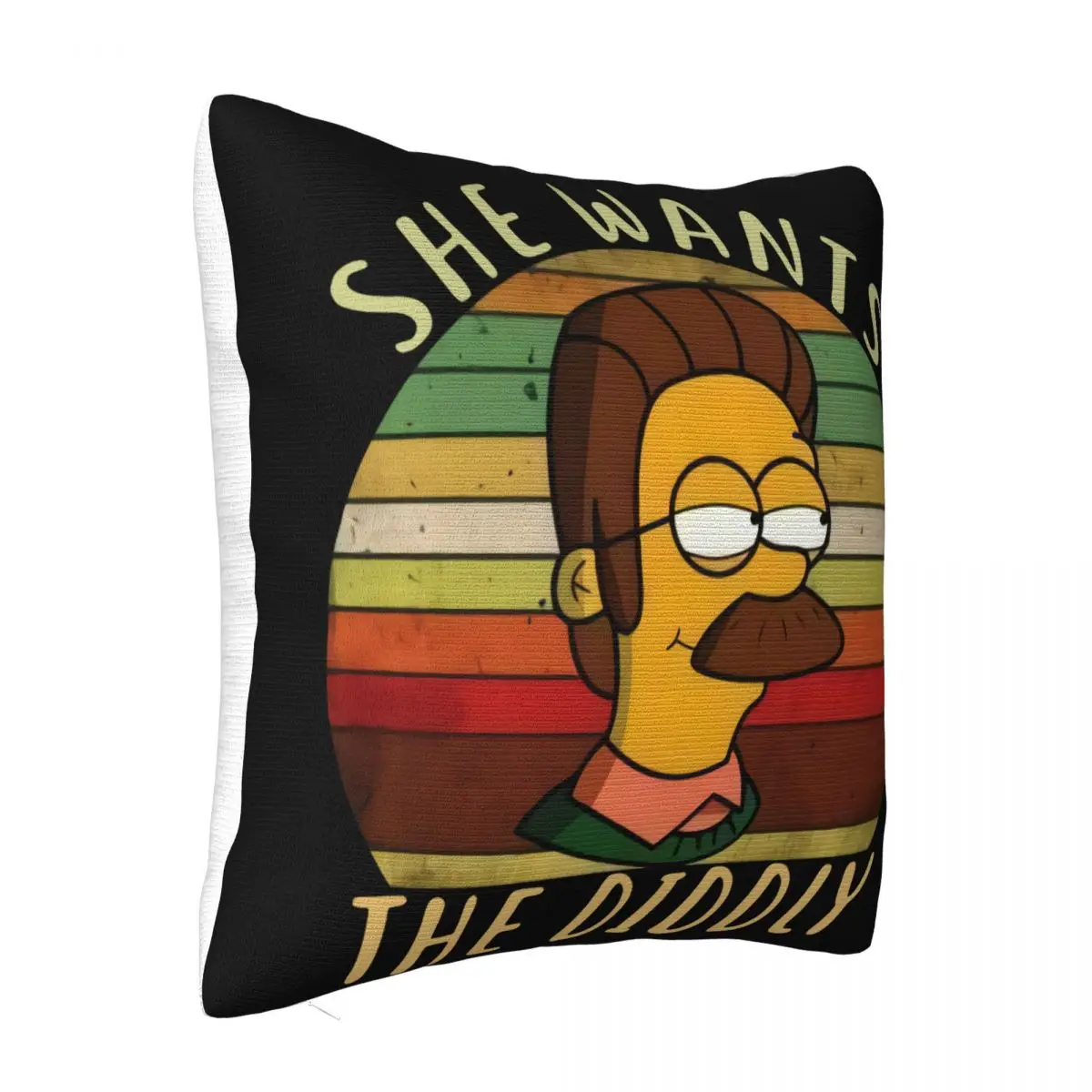 Vintage Ned Flanders She Wants The Diddly Funny Black S 6Xl Classic Autumn Splicing Slim Fit Funny Pillow Case