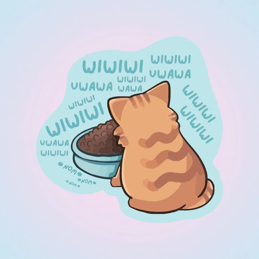 

"WiWiWi" Cute Cat Vinyl Sticker, Funny Meme Self-Adhesive Decal for Laptop, Water Bottle & More