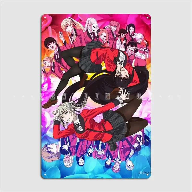 Gamblings School Kakegurui Metal Sign Wall Pub Club Bar Funny Wall Decor Tin Sign Poster
