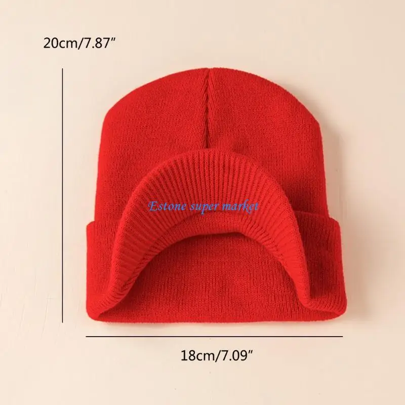 090B الخريف الشتاء بلون الطفل محبوك قبعة الأذن للحماية يندبروف قبعة بيسبول الدافئة لينة عادية Sunhat العقص قبعة #6