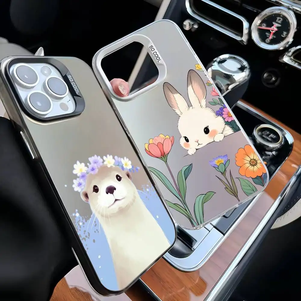 

Wildflower ins cute animal Phone Case For iPhone 16,15,14,13,12,11,Mini,Pro,MAX White Matte Shockproof Cover