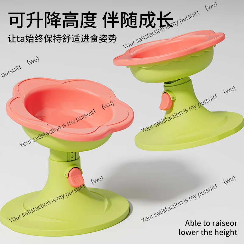 Lifting cat bowl Ceramic cat food basin is not easy to overturn pet drinking bowl Large diameter heightening neck protection
