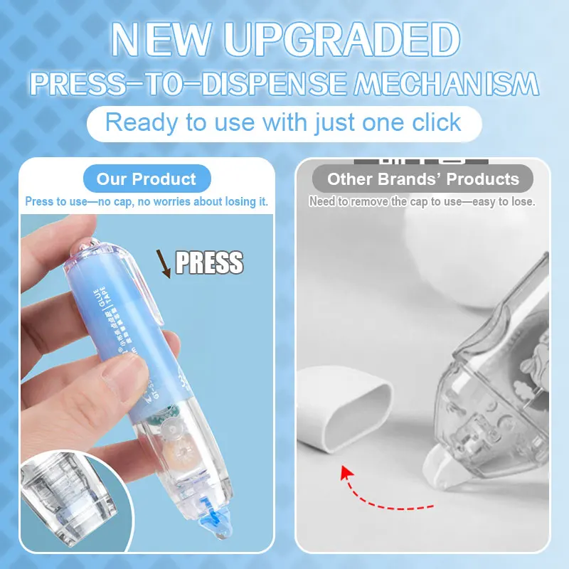 6MM*5M Press Style Dot Double Sided Tape Roller DIY Photo Album School Office Stationery Supplies Dot Glue Tape Correction Tape