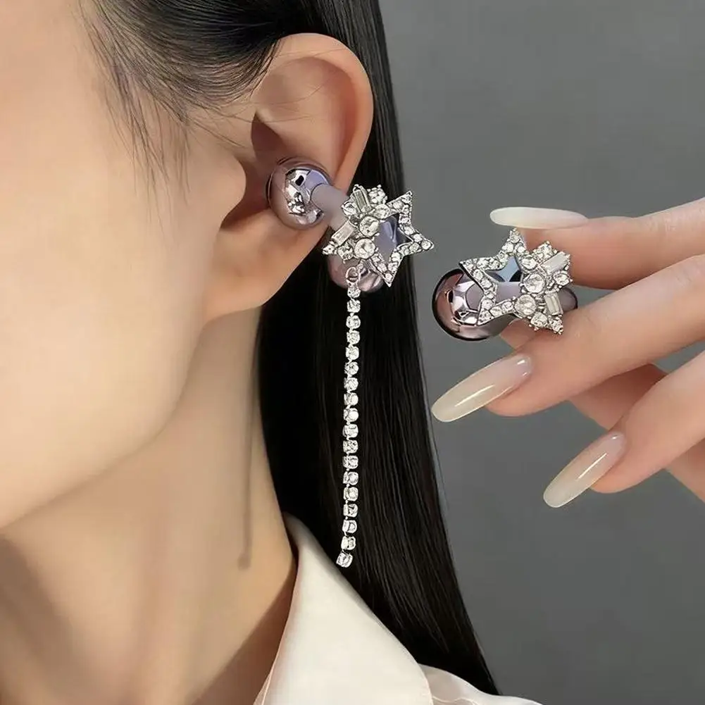 Decorative Attachments for Clip-On Wireless Earbuds 1.8g Lightweight Copper Earring Charms Star Swan Butterfly for Open-Ear