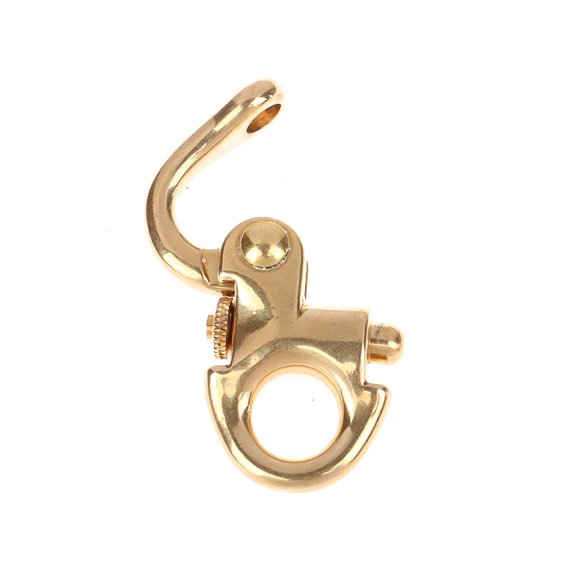 Solid Brass Buckle Clasp Keychain Ring Hook Screw Pin Joint Connecter Bag Strap Leather Craft Accessories Parts