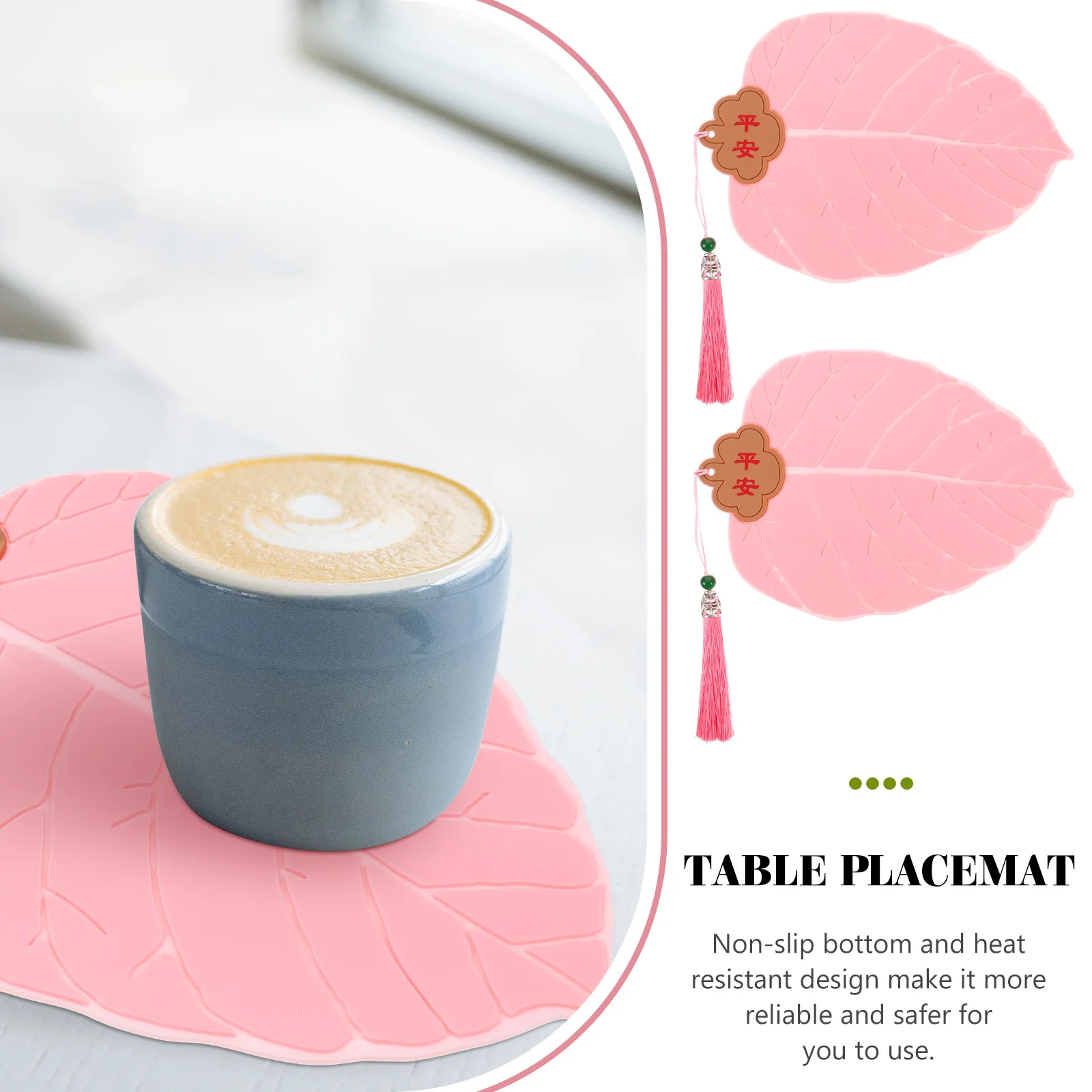 

2pcs Pvc Table Mats Leaf Placemats Non-Slip Heat Resistant Dining Mat Coasters For Cups Kitchen Bathroom Decorative