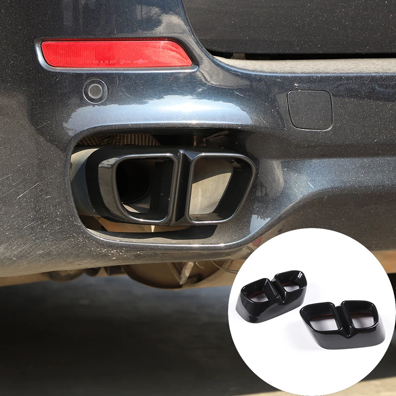 For BMW X5 F15 X6 F16 2014-18 Car Tail Exhaust Pipe Outlet Muffler Pipe Cover Decorative Tail Throat Frame（for M Sports Version)