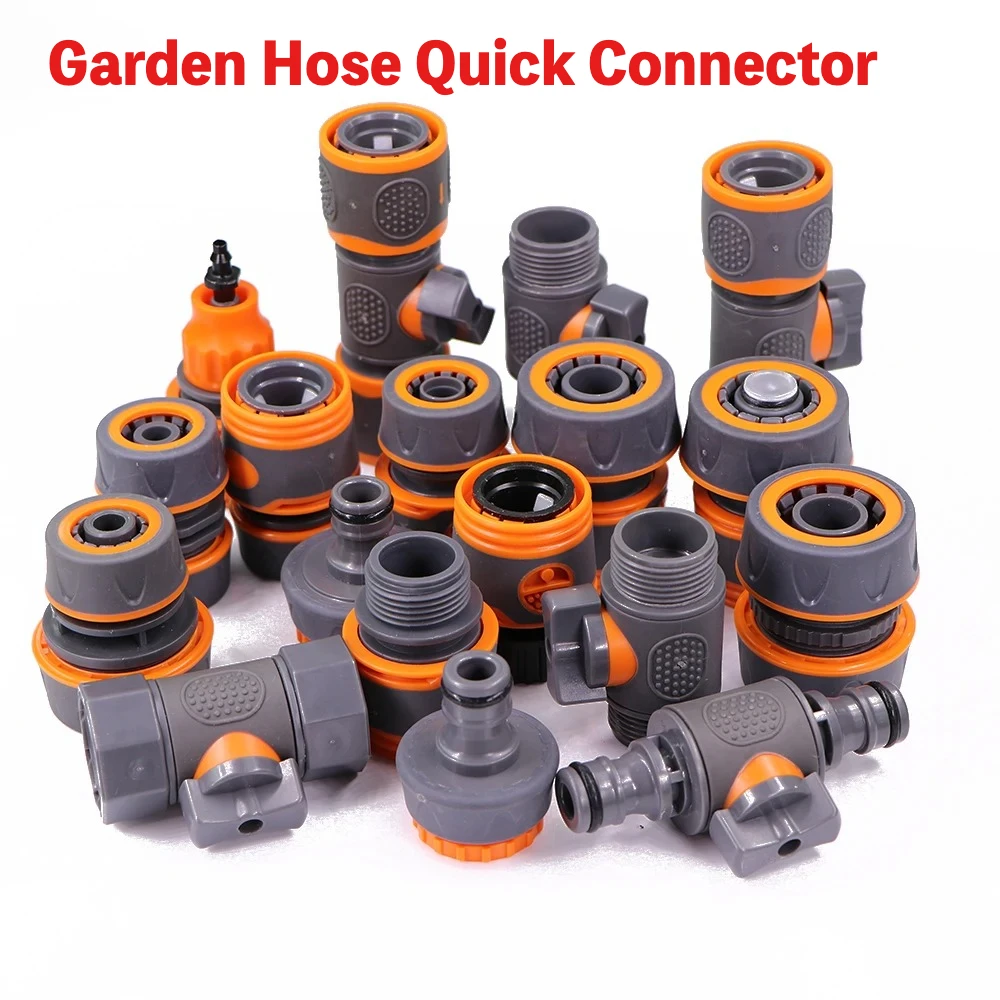 

Быстрый соединитель садового шланга 1/2 дюйма 3/4 дюйма — остановка воды 16/20 мм для ремонта автомойки и ирригационной трубки