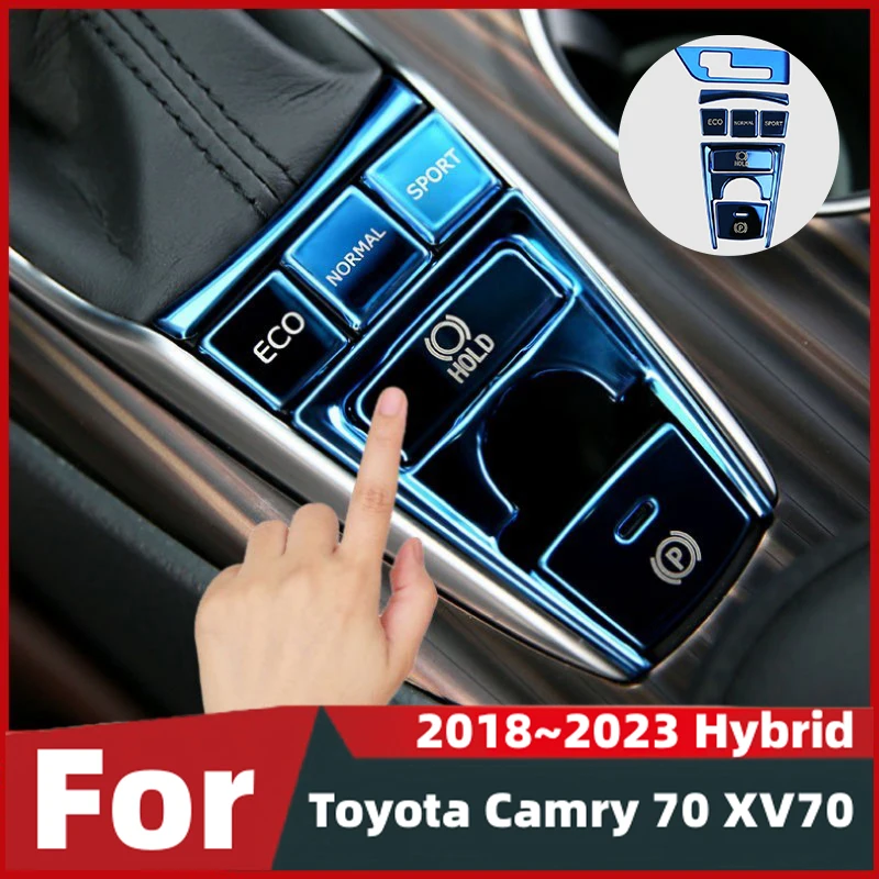 Für Toyota Camry 70 XV70 2018~2023 Hybrid Auto Mittelkonsole Ein-Klick-Start-Panel Schutzaufkleber Notlicht-Verkleidungsabdeckung