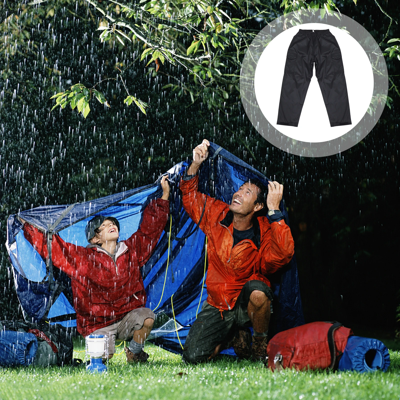 

Lightweight Waterproof and Breathable Rain Pants Miss Winter Cycling Gear Polyester
