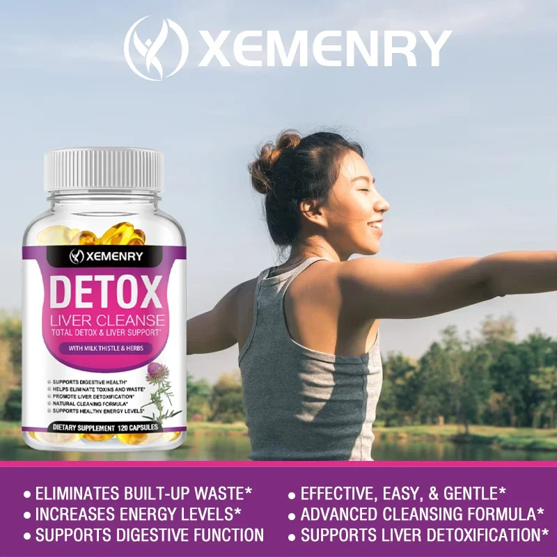 Milk Thistle Extract Capsules Detox Cleansing Liver Support and Repair Formula Aids Digestion and Elimination of Toxins Non-GMO