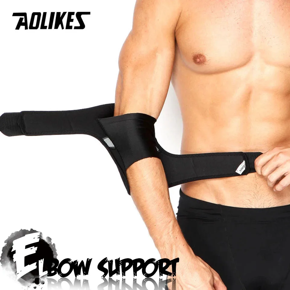 

1PCS AOLIKES Adjustable Breathable Elbow Support Pads Coderas Arm Protective Gear Sports Safety For Badminton Gym Tennis