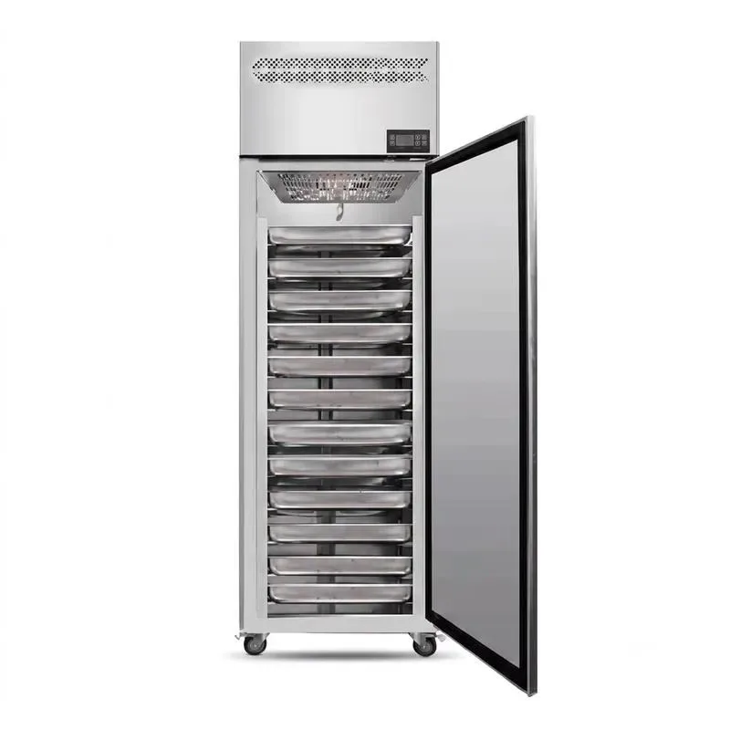 Commercial Flat Bottom Refrigerator Stainless Steel Vertical Refrigerator with Fan Cooling for Bakery and Restaurant Food
