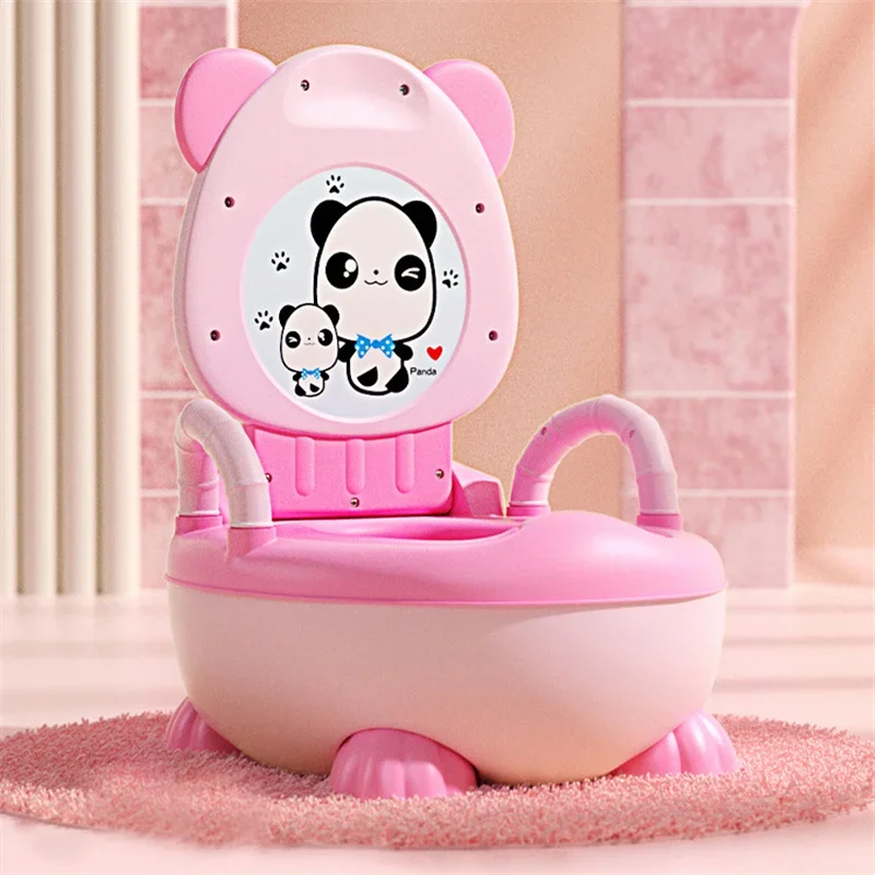 Panda penico para menino e menina, bonito mictório assento do vaso sanitário, assento do vaso sanitário, escova de limpeza, para crianças