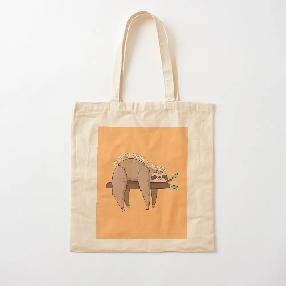حقيبة يد My Spirit Animal Is A Sloth Tote حقيبة تسوق نسائية قابلة للطي وقابلة لإعادة الاستخدام وحقيبة يد للرجال