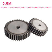 2.5M Spur Gear 10T/11T/12T/13T/14T/15T/16T/17T/18T/19T/20T/21T/22T/23T/24T 45# Carbon Steel Thickness 25mm