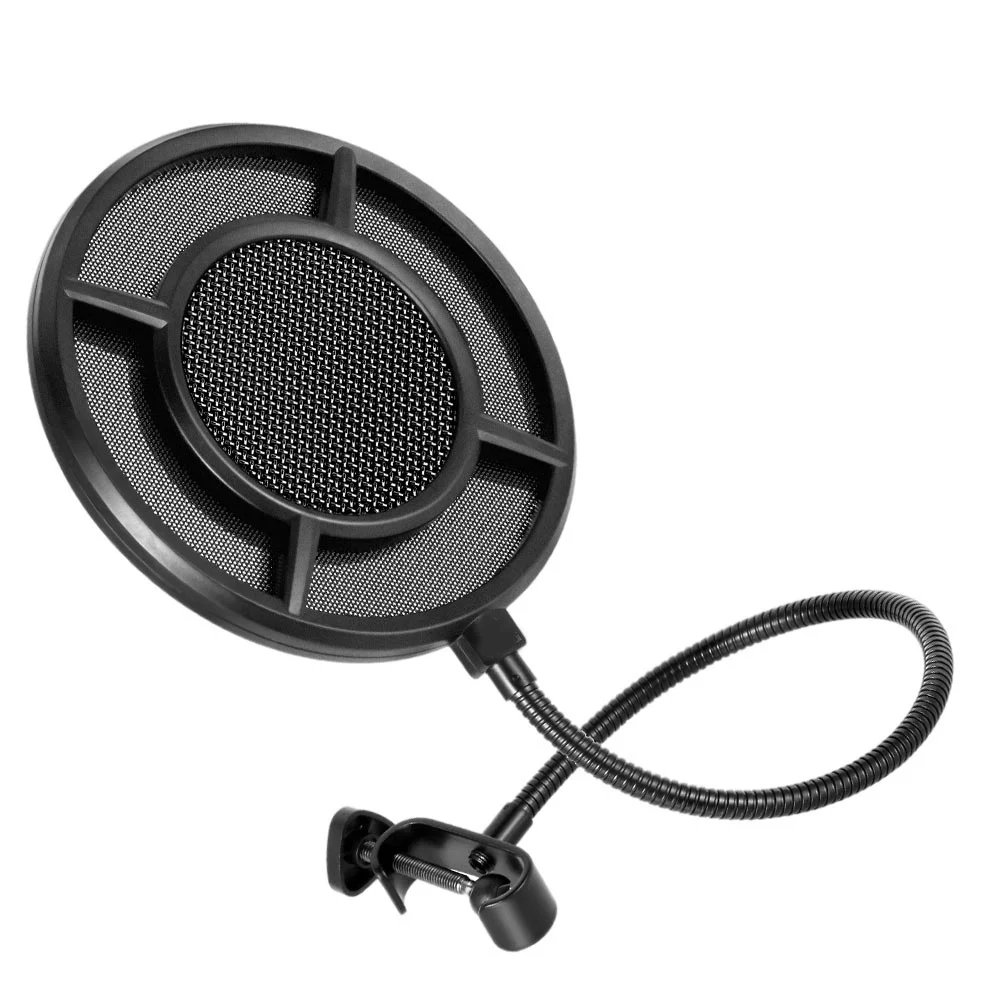 

Microphone Wind Screen Black Blowout Proof Dust Noise Reduction Filter For Recording Studio Stage Bar Office Mic Shield Cover