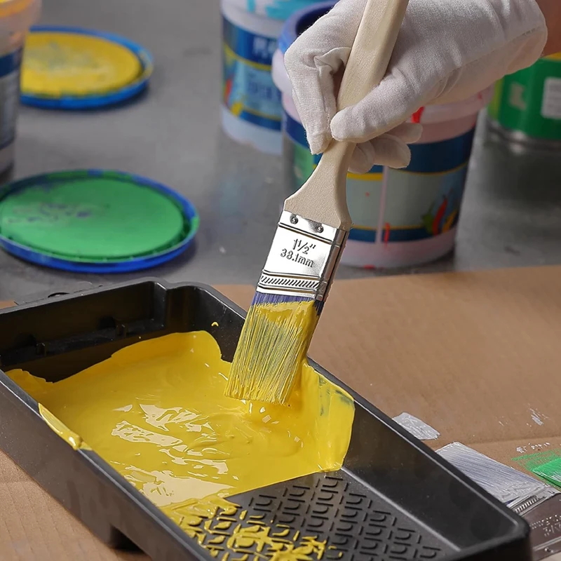 แปรงทาสี ABPP, 6 แพ็ค, 1 นิ้ว, 1.5 นิ้ว, 2 นิ้ว, แปรงมุม, ด้ามไม้ที่ผ่านการบําบัด, แปรงทาสีสําหรับผนัง, แปรงคราบ