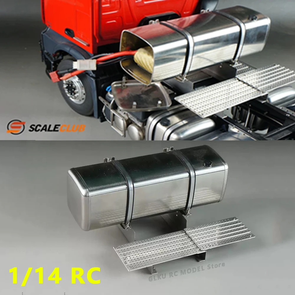 SCALECLUB Model Universal RC Traction Truck Fuel Tank Pedal Platform Battery Storage 1/14 Scale Tamiya LESU Working Toy Model