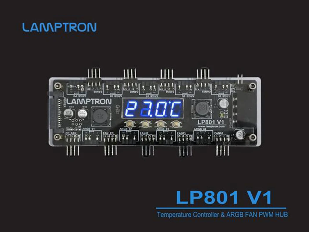 controleur-de-temperature-lamptron-et-ventilateur-argb-hub-pwm-lp801-v10