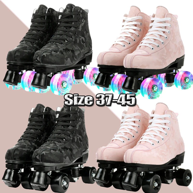 

Мигающие роликовые коньки, четырехколесные коньки, раздвижные тренировочные коньки унисекс для детей и взрослых, подарок для спорта на открытом воздухе, двухрядные коньки