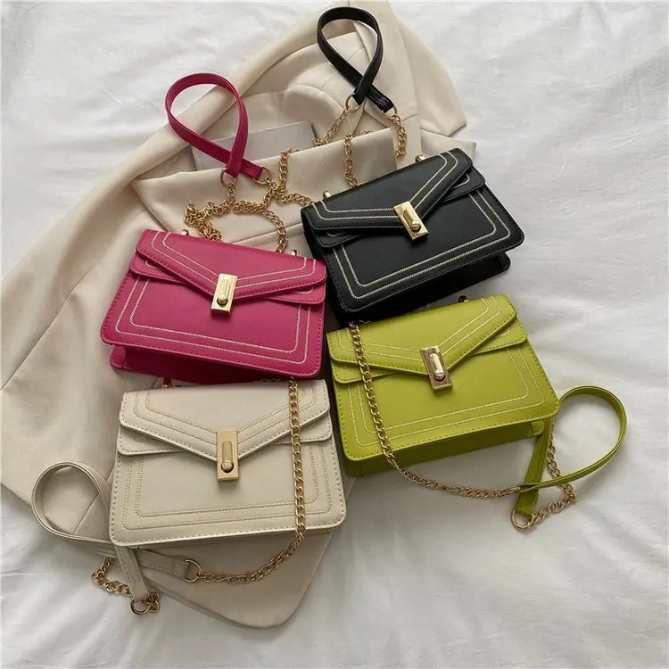 2023 Fashion New High Quality Leather Women\'s Designer Handbag Chain Shoulder Messenger Bag Elegant Female Square Crossbody Bag