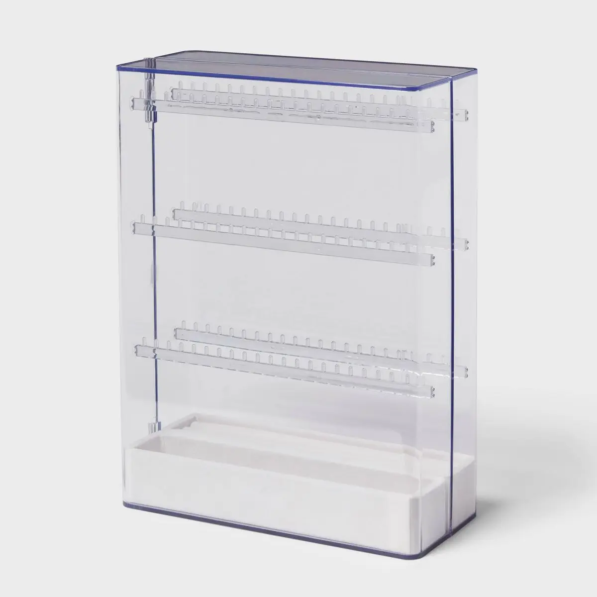 

Folding Acrylic Accessory Organizer: Clear Jewelry Storage, Necklace & Earring Holder, 3-Piece Set
