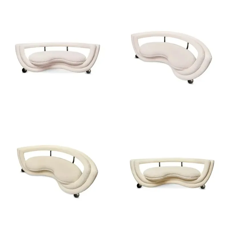 Modern creative fabric combination sofa single corner metal frame living room hotel lobby leisure villa