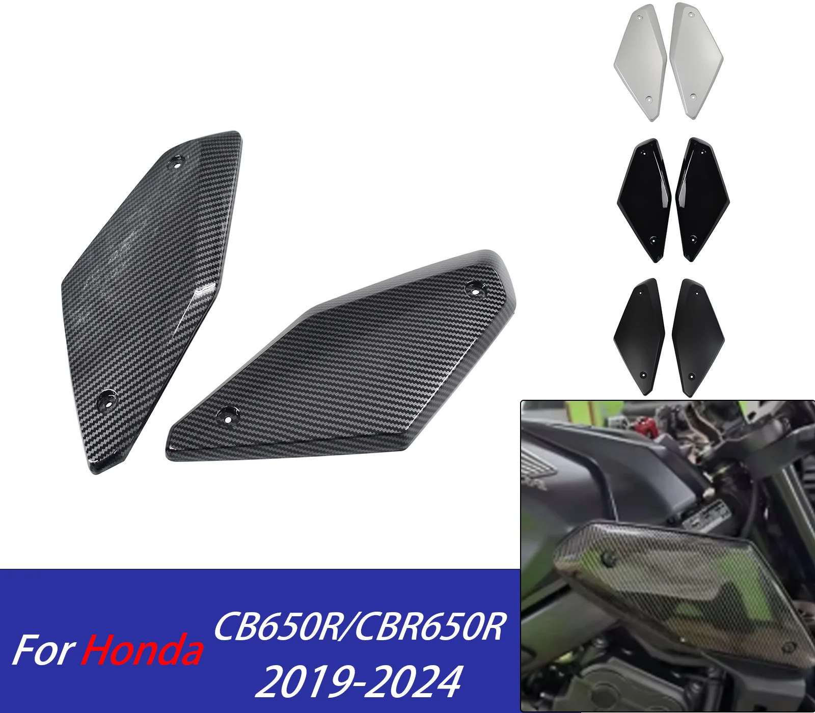 

Для CB650R CBR650R крышка передней боковой панели для Honda CB CBR 650R 2019-2024 рама бака мотоцикла, боковой обтекатель, аксессуары для капота