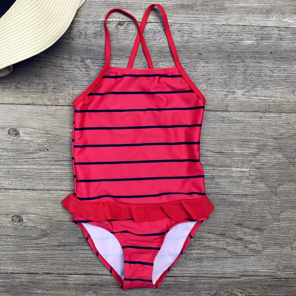 5-12Y Swimming Suit For Girl One Piece Swimsuits Star Pattern Kids Bodysuit Children Girl Swimwear Child Bathing Suits Beachwear