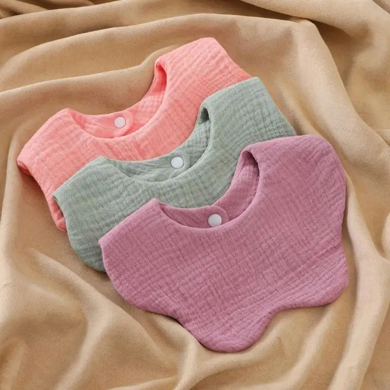 54DF Pack of 3pcs Baby Burp Cloth Saliva Towel Newborns Teething Bib Breathable Drooling Towel 6-Layer Mouth Wipe Cloth