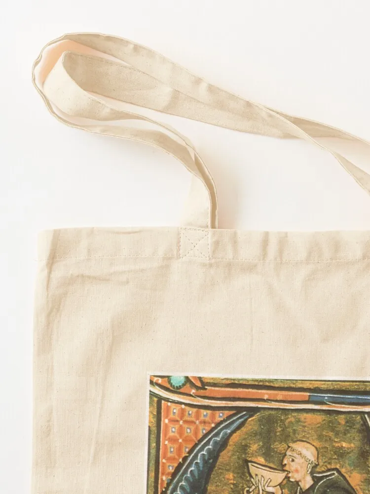 Medieval Illustration - Monk Sneaking a Drink Tote Bag canvas tote shopper bags shopper bag women tote bag custom
