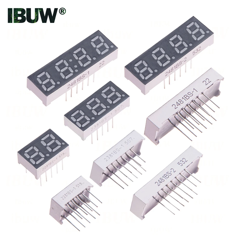 2/5 pcs 0.28 inch 1 2 Digital tube Common AnodeCathode Red  Bit digital Tube 0.28inch LED Display 7 segment 3 4