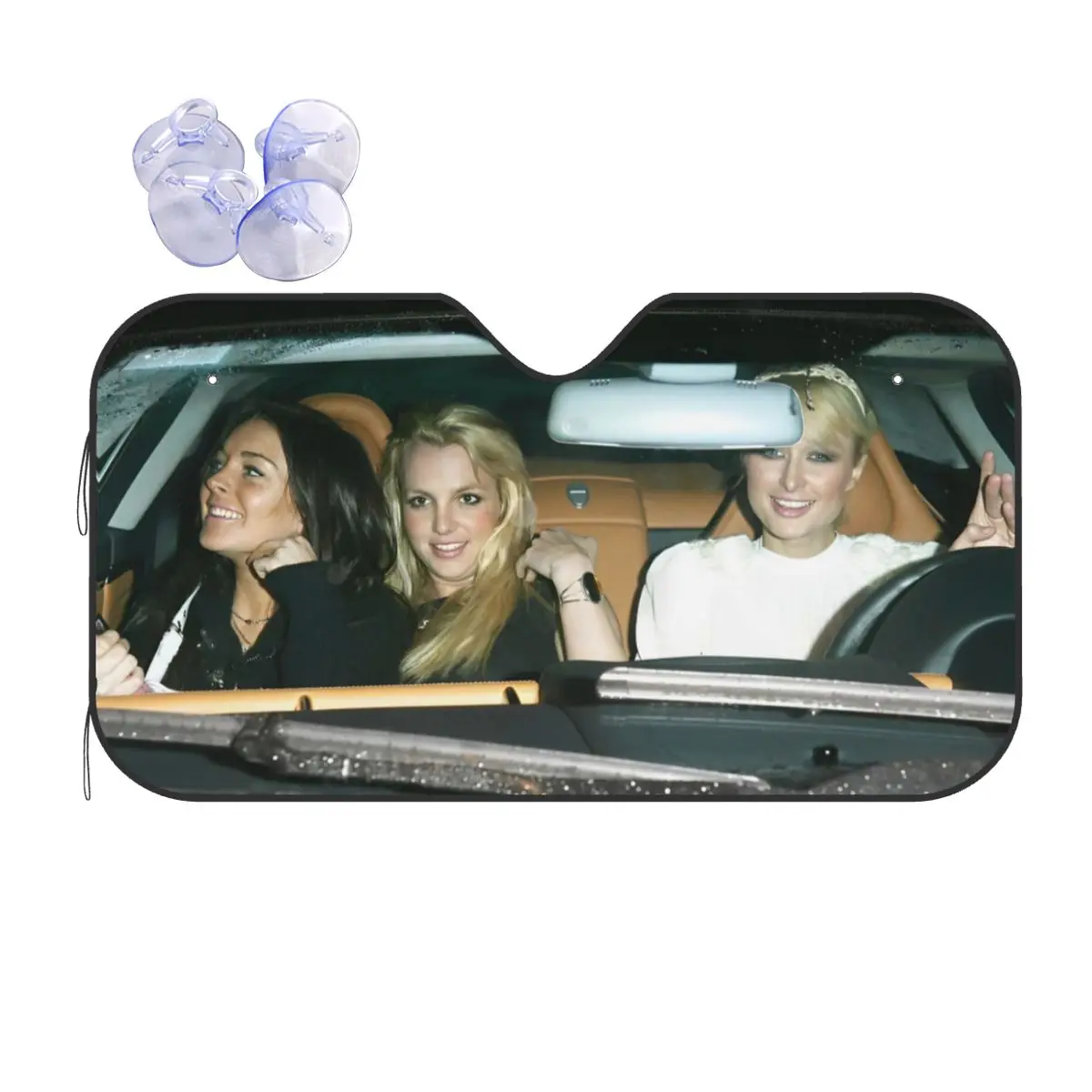 Paris Britney Lindsay Sunshade Windscreen Vintage Car Front Window Visor 70x130cm Car Sunshade Blinds Sun Shade Protect