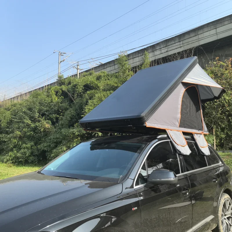 

SBT Ultra-thin 11.4cm Camping Triangle Car Rooftop Tent Hard Clamshell Aluminum 4 Person waterproof Hard Shell Roof Top Tent