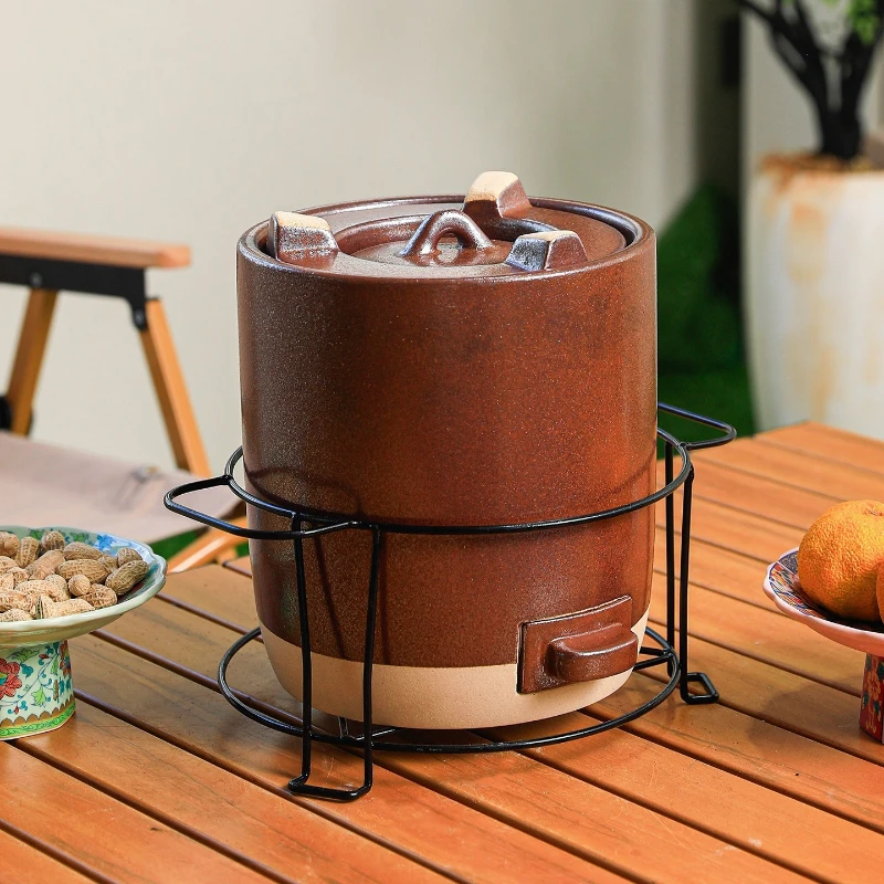 Indoor and outdoor teapot set, surrounding stove to make tea, carbon stove, old-fashioned clay