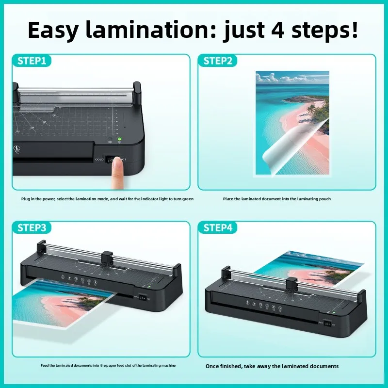 Multifunctional A3 plastic sealing machine office household overmolding machine cutting integrated photo laminating machine