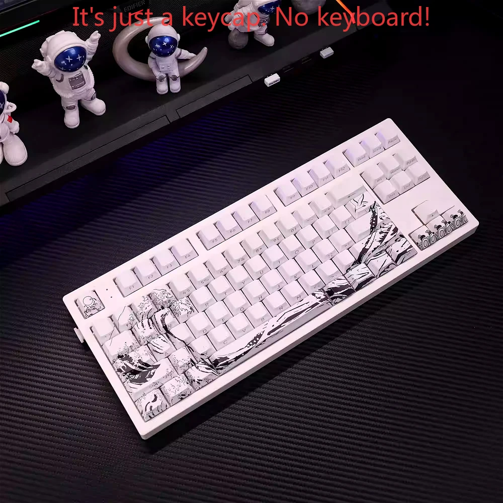 Translucent Mechanical Keyboard, Side Engraved Keycap Set, Translucent Personalized PBT, Painted, Cherry, 128 Keys
