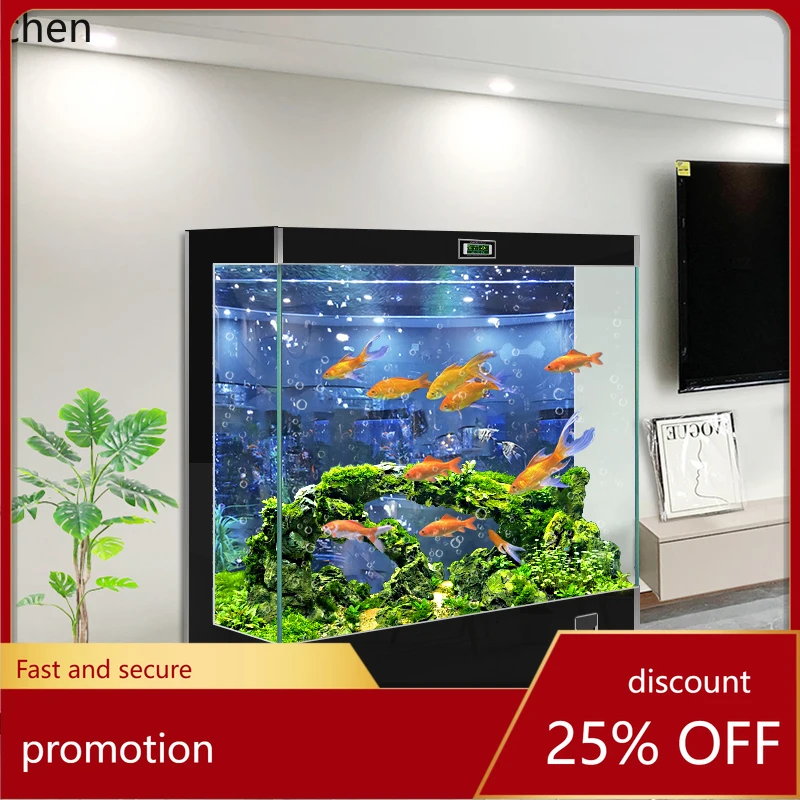 

HXL fish tank living room household small and medium square against the wall large back filter ecological landscaping