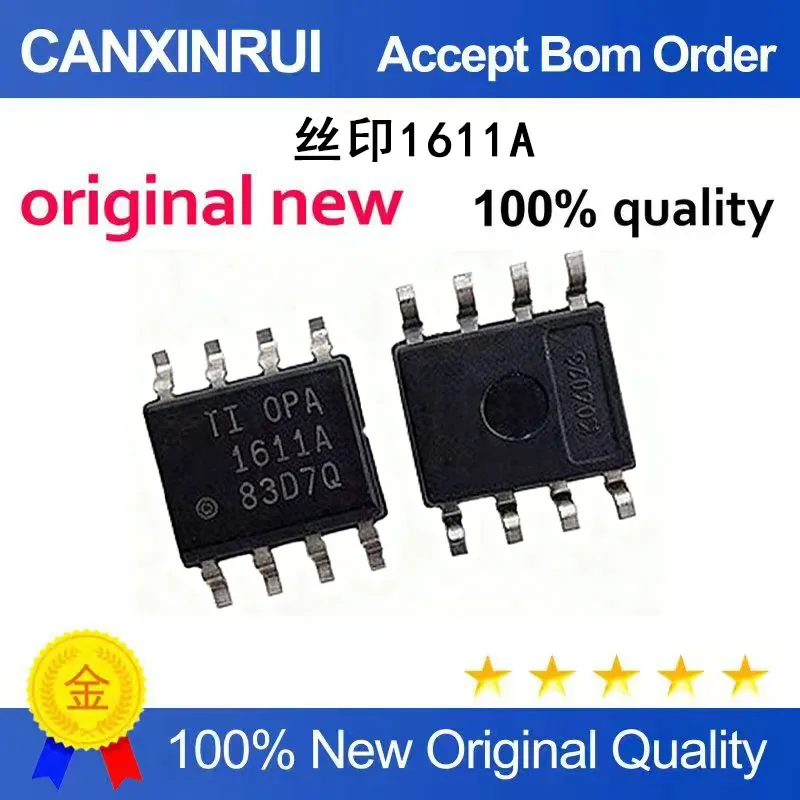 

(5-100 Pieces) Brand new original OPA1611AIDR silk screened 1611A SOP-8 audio operational amplifier chip IC