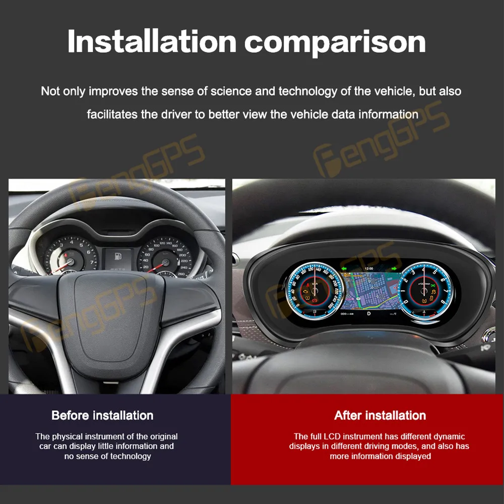 Digital Cluster For Chevrolet Malibu 8.5TH Generation 2015-2018 LCD Instrument Panel Virtual CockPit Speed Meter Dashboard